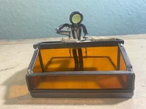 Vintage Carl Goeller Style Stained Glass Business Card Holder Podiatrist Foot Dr